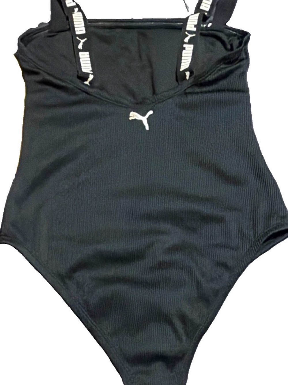 Girls Puma Kids Black One-Piece Swimsuit Size M